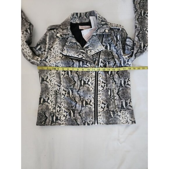 Philosophy Women's Snake Skin Print Embossed Faux Leather Moto Jacket Small NWT - Picture 11 of 13